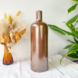 Vintage iridescent brown stoneware bottle