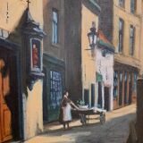 Ancien tableau rue de Bruxelles - circa 1950