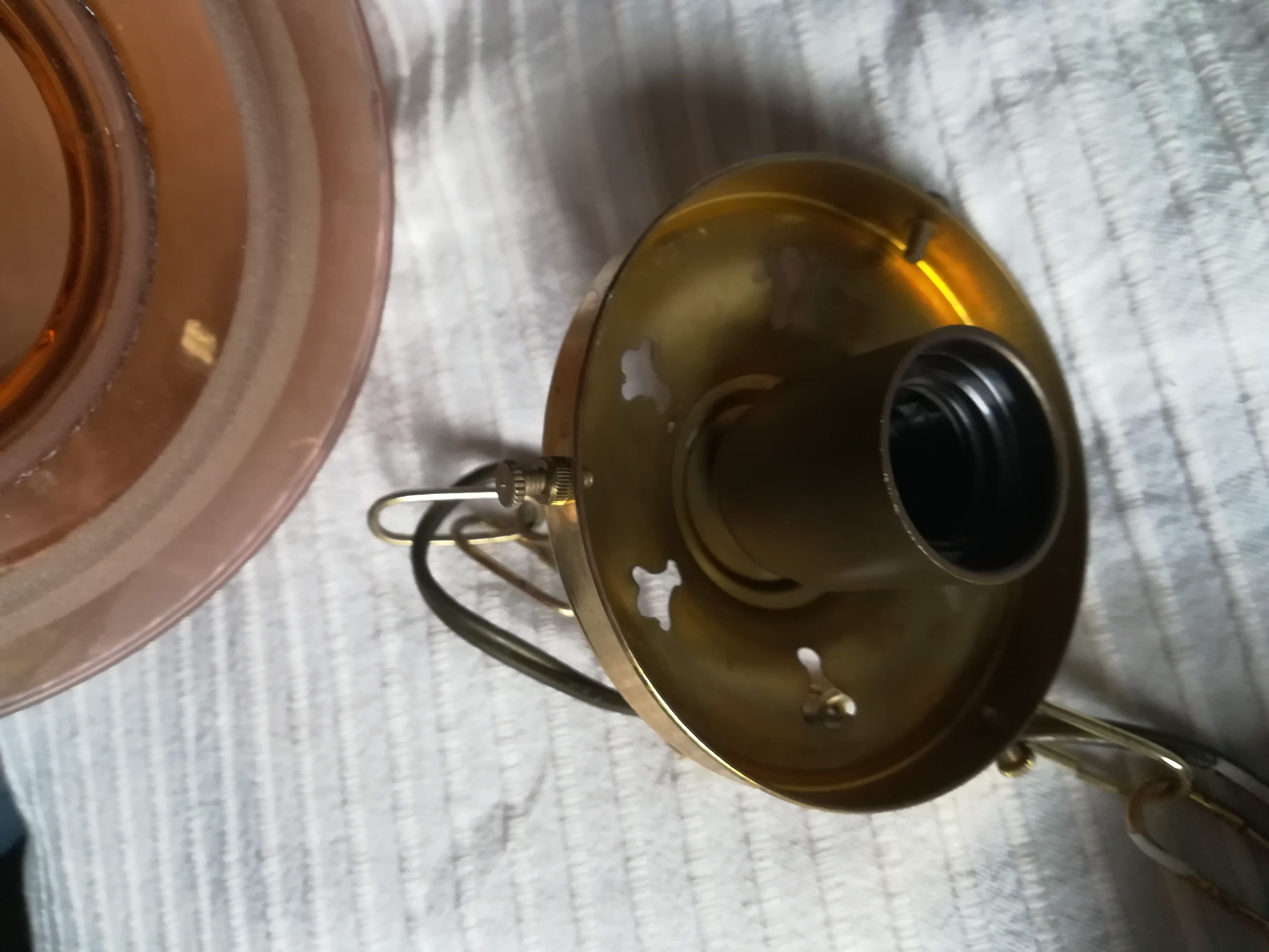 Hanging lamp in granite glass 1950