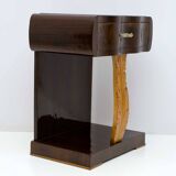 Pair of Art Deco Italian Walnut Briar and Maple Bedside Tables, 1920s