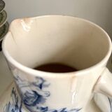 Sarreguemines pitcher, iron earthenware jug, "Narcissus" service