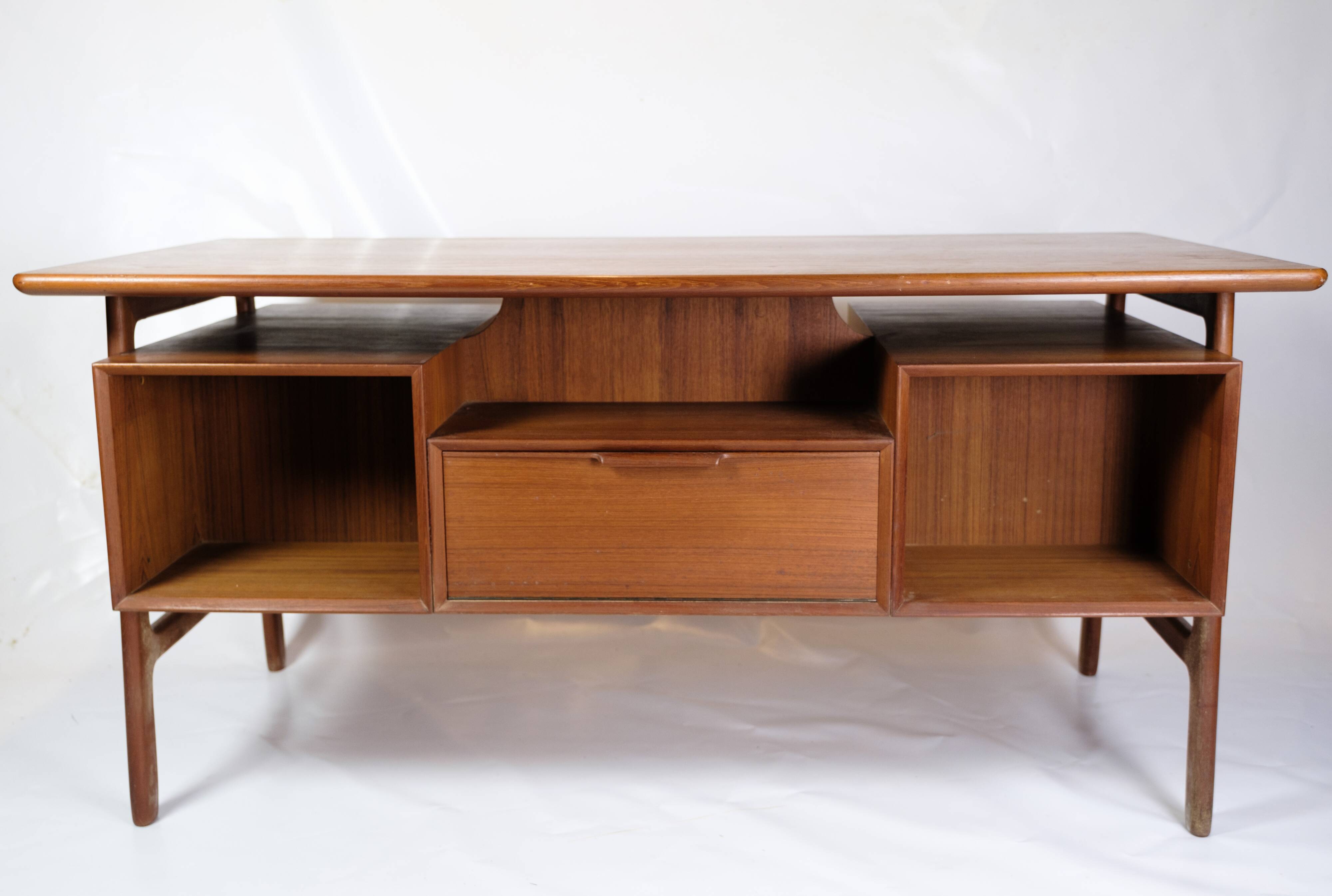 Desk Model 75 Made In Teak By Omann Junior Møbelfabrik From 1960s