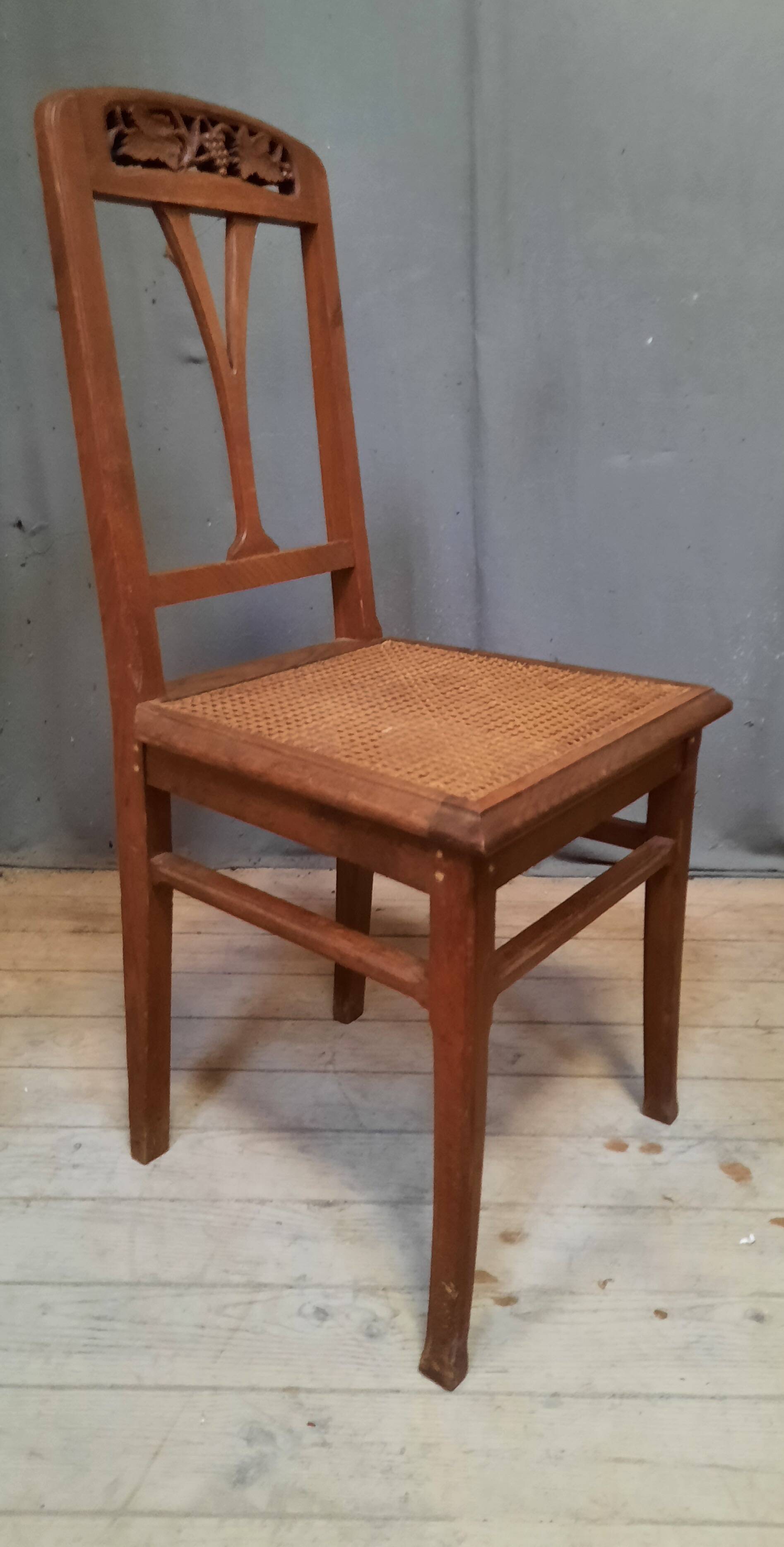 Cane chair in the style of Gauthier Poinsignon