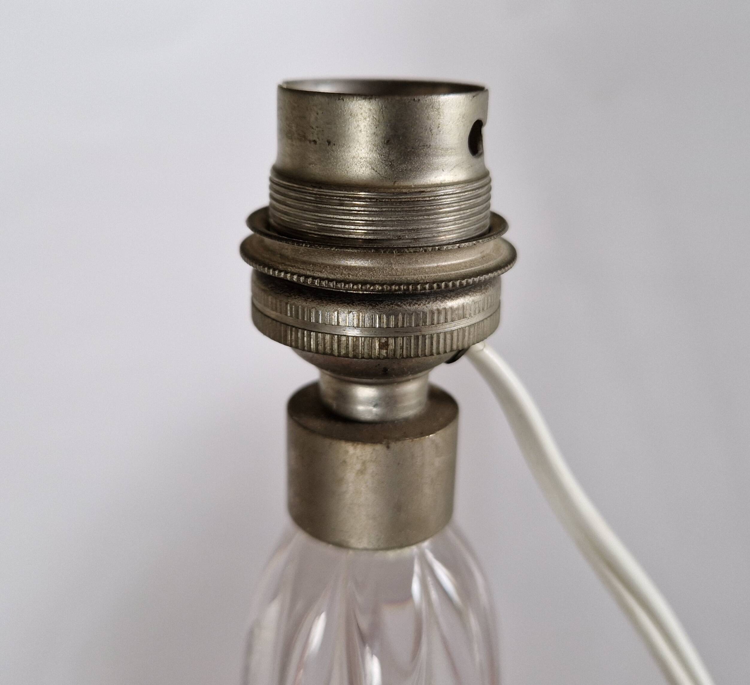 Pied de lampe cristal Art Déco 1950