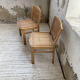 Pair of Baumann chairs beech and cannage
