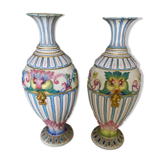 Pair of biscuit vases