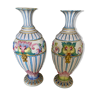 Pair of biscuit vases