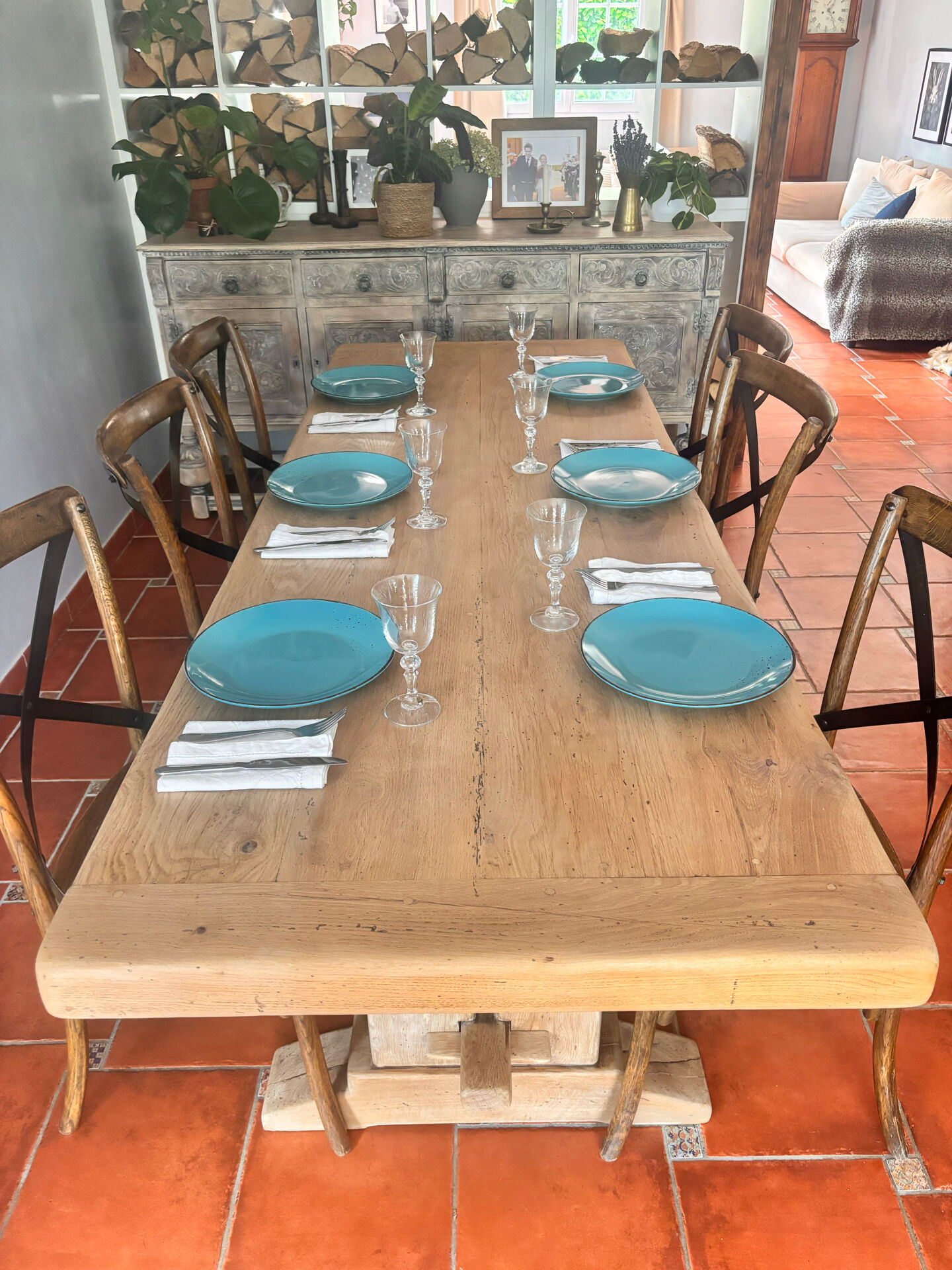 Large farmhouse table from Tonge in restored solid oak – 220 cm