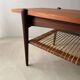 Vintage Creafort coffee table 1960s teak with rattan magazine shelf