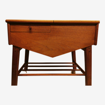 Table à rouleaux avec rangement, design danois des années 60