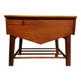 Roll table with storage, Danish design from the 60s