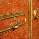 20th Century Italian Faux Red Porphyry Lacquered and Gilt Framed Wood Door