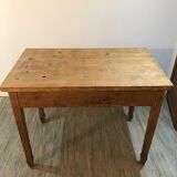 Table de ferme bureau en chêne massif brut ancien vintage