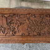 Large chinese chest, carved camphor wood. 1st half of the XXth century