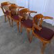 Set of 4 Bentwood Dining Chairs / Vintage Thonet Style, Red Faux Leather