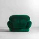 Paire de fauteuils de salon en velours vert, Italie, années 1970