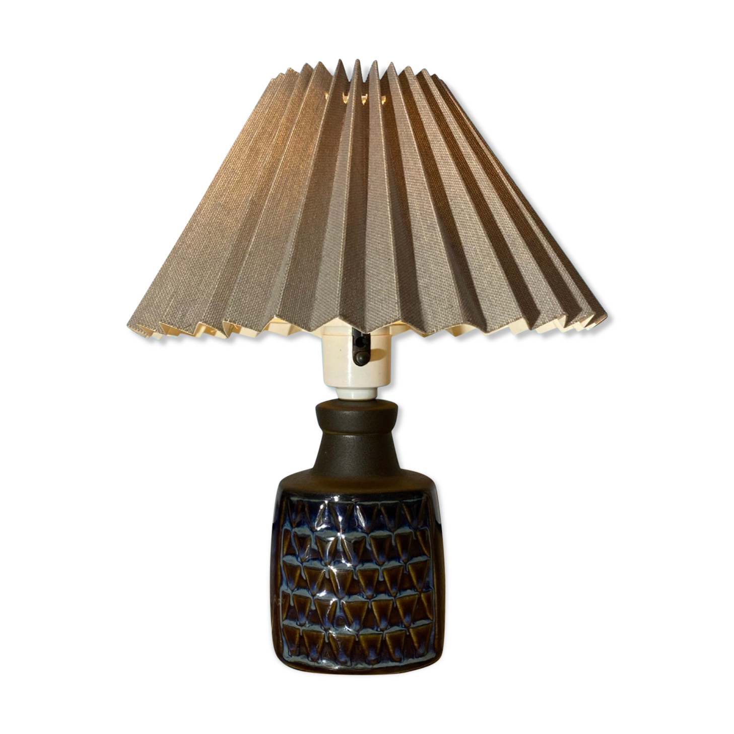 Blue/brown Søholm Stentoi Table Lamp | Vintage Pottery - Danish Design Ceramic Pottery