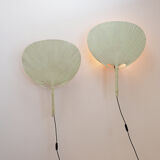 Pair of Uchiwa III wall lights by Ingo Maurer for M Design, 1970s