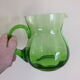 Pichet ou broc à eau en verre ouraline couleur vert ancien
