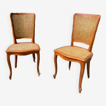Paire de chaises cannées anciennes