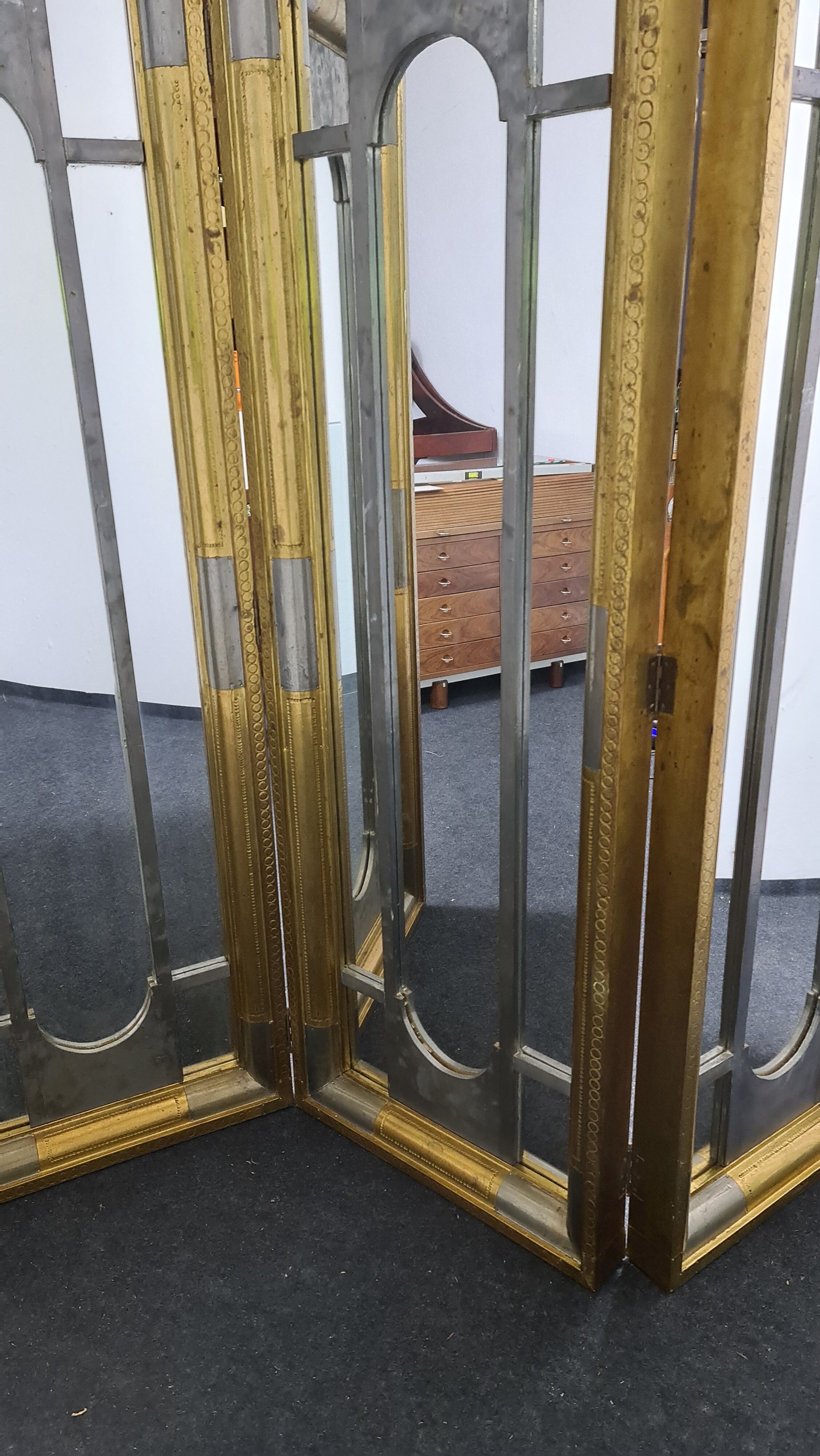 Vintage Brass mirror room divider