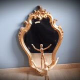 Old golden mirror with leaf   43x70cm
