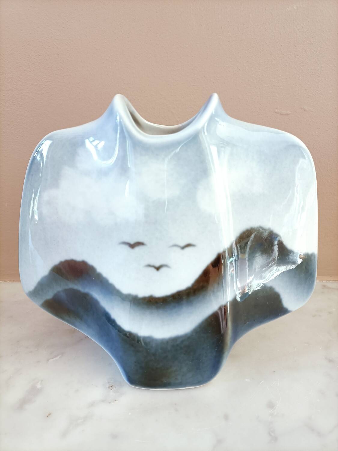 Virebent blue-grey vase from the 70s