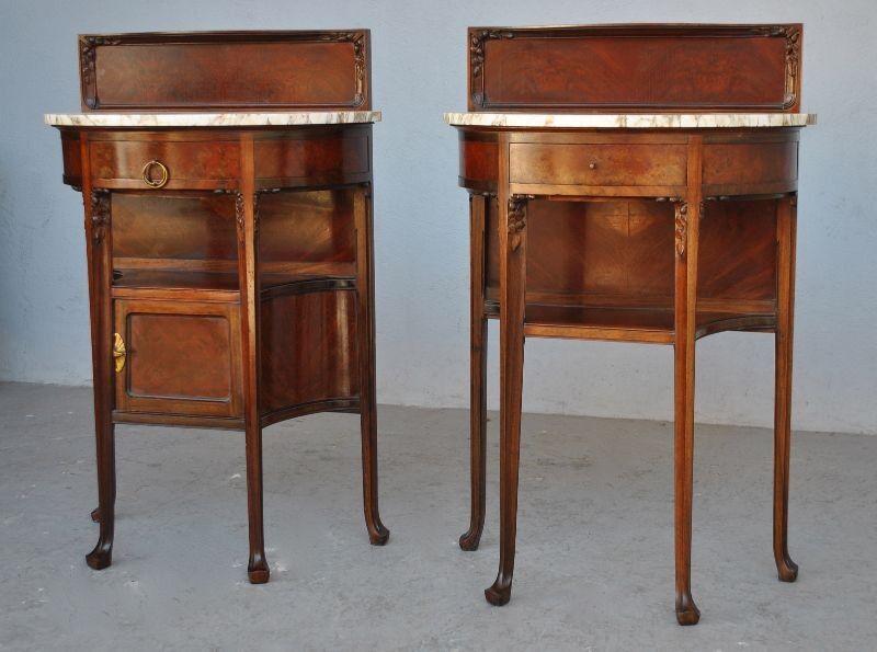 Pair of nightstands time 1900 Art nouveau