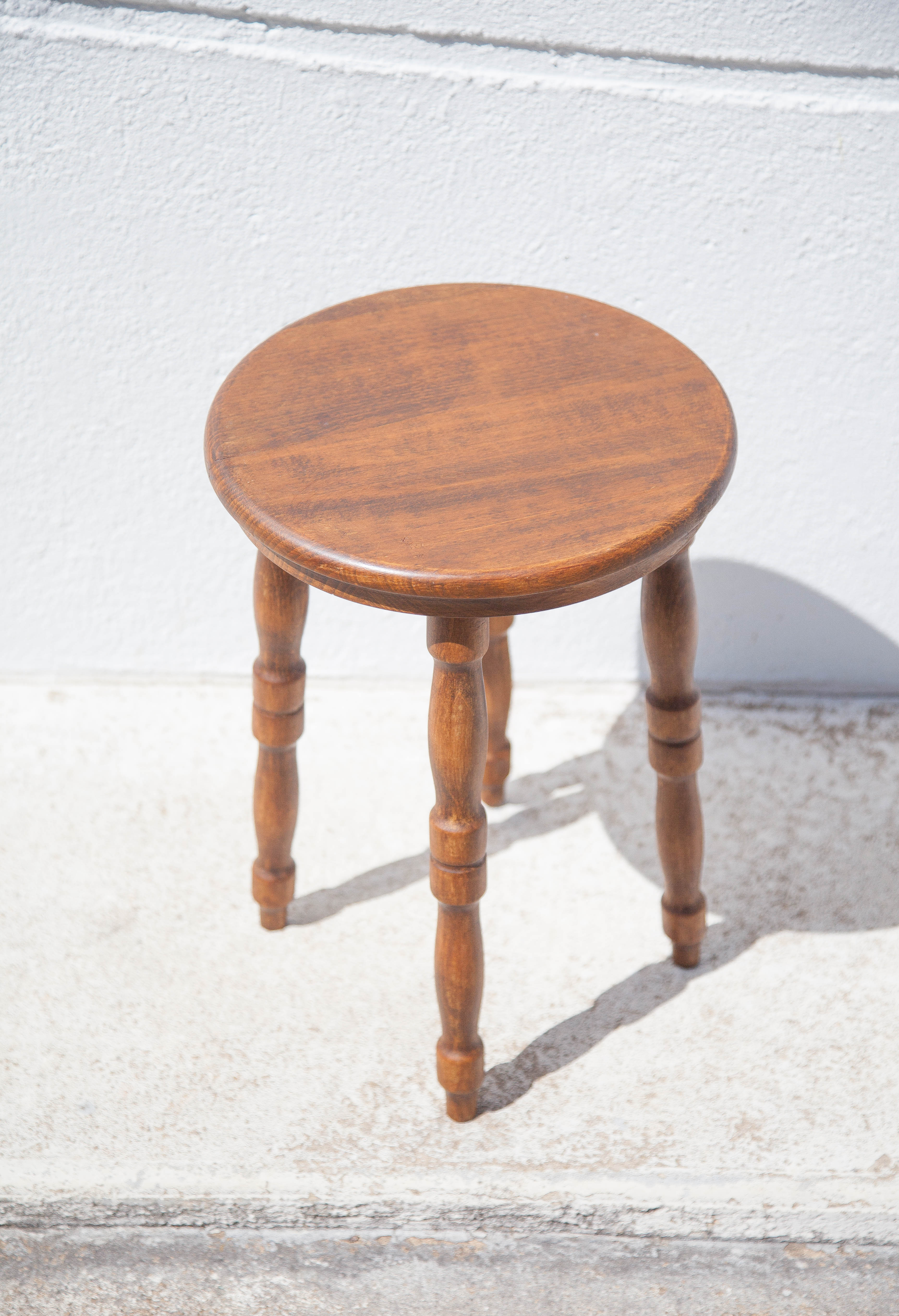 Vintage stool, wooden stool, side stool, plant holder