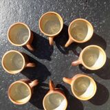 Set of 8 stoneware coffee cups