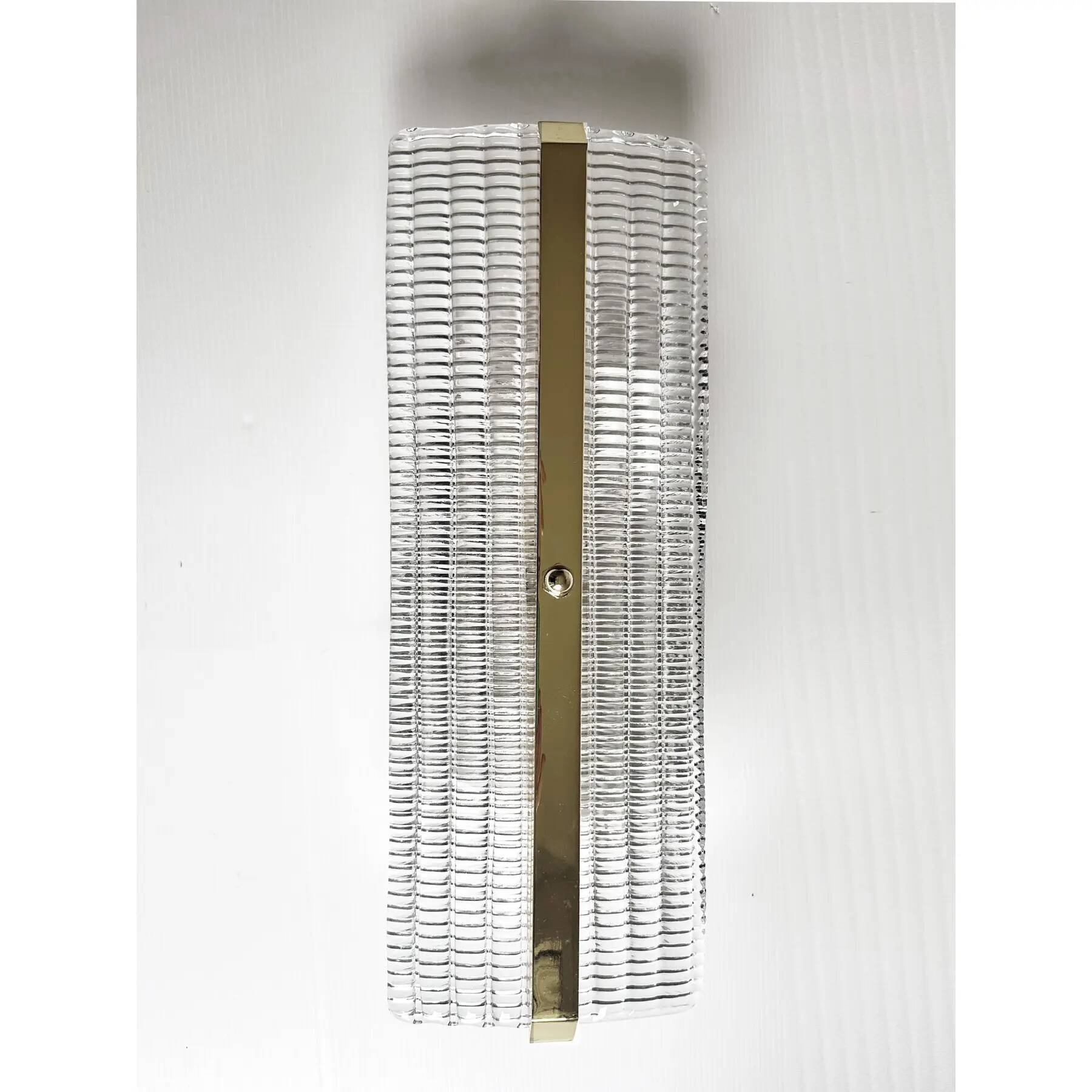 Modern Rectangular Murano Glass Wall Sconce Set with Chrome Finish