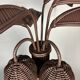 Pencil reed rattan bamboo palm tree coconut table lamp Maro Lopez style 70s