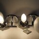 Pair of sconces with an opaline globe and chrome structure from the 1970s