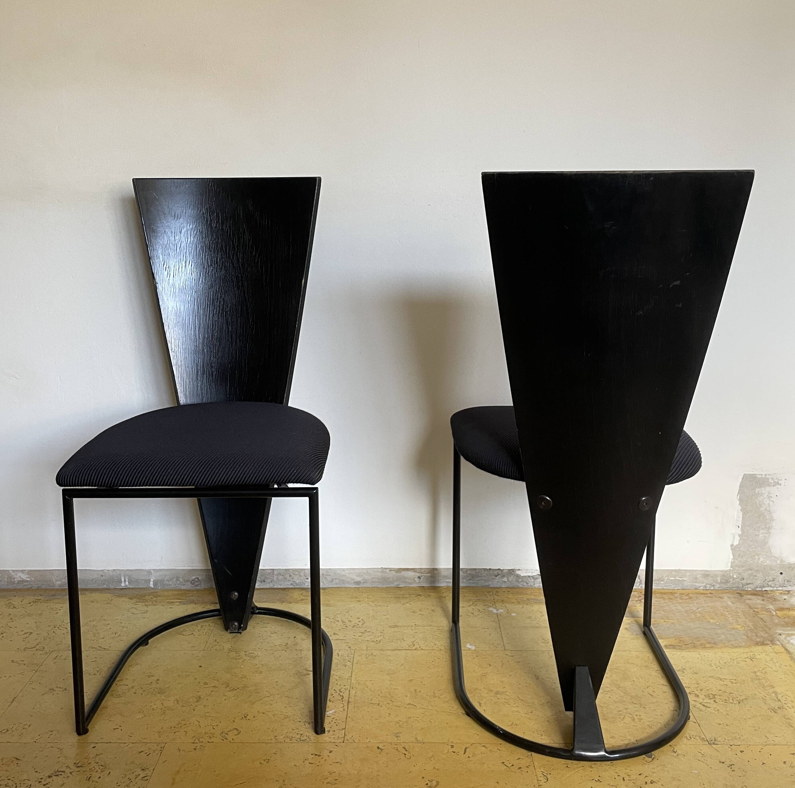 Set of 6 black Zino Memphis chairs for Harvink