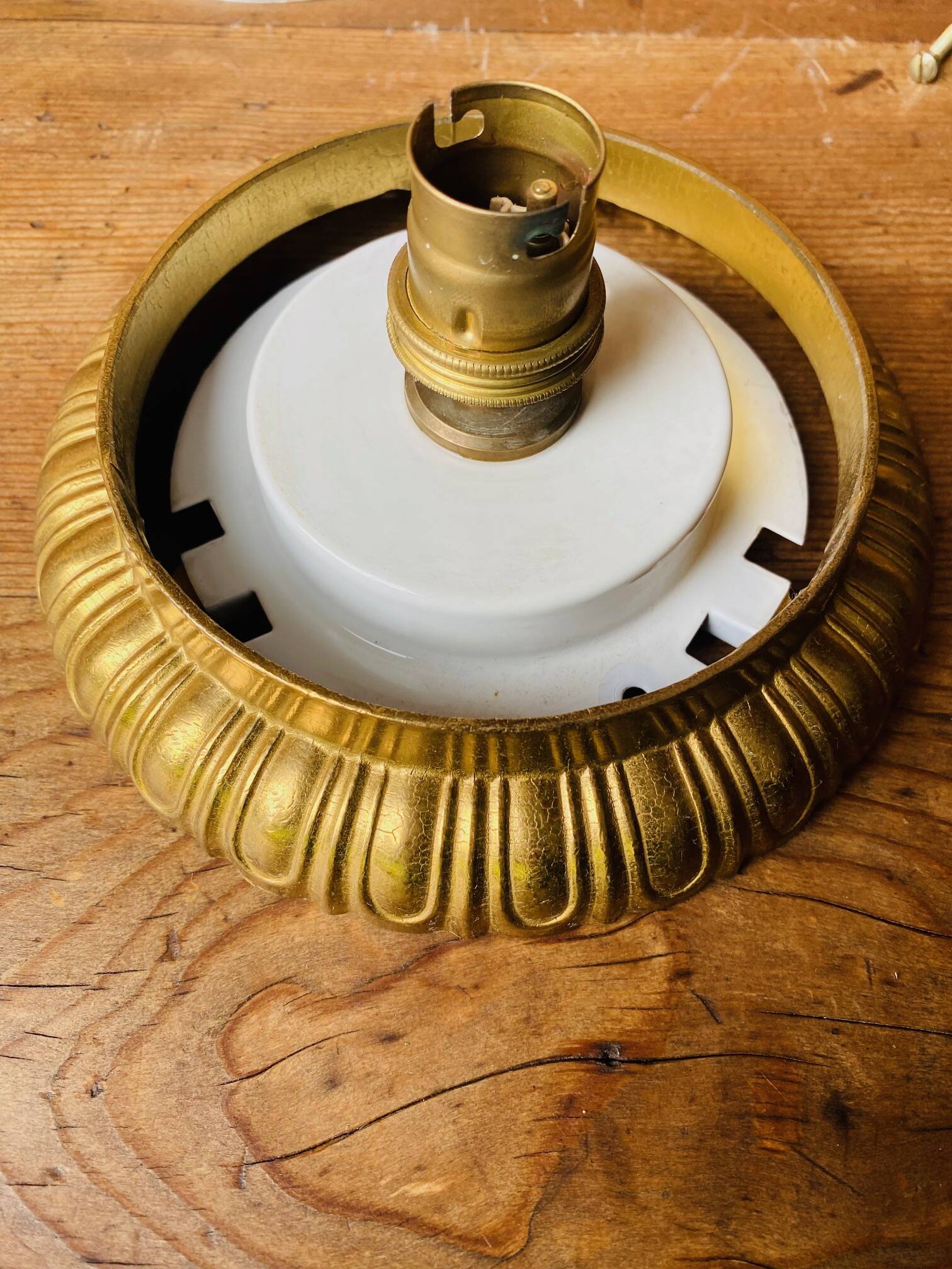 Vintage glass and brass ceiling light