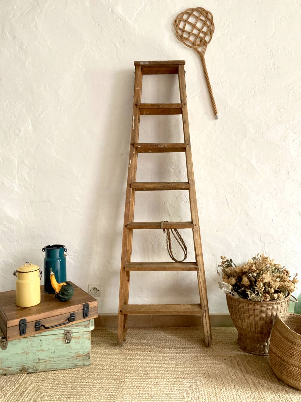 Antique wooden painter's stepladder
