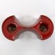 3 red ceramic candlesticks • Cari Zalloni • Steuler • 1970