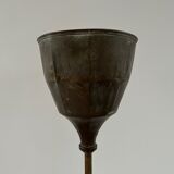 English mid-century brass floor lamp uplighter