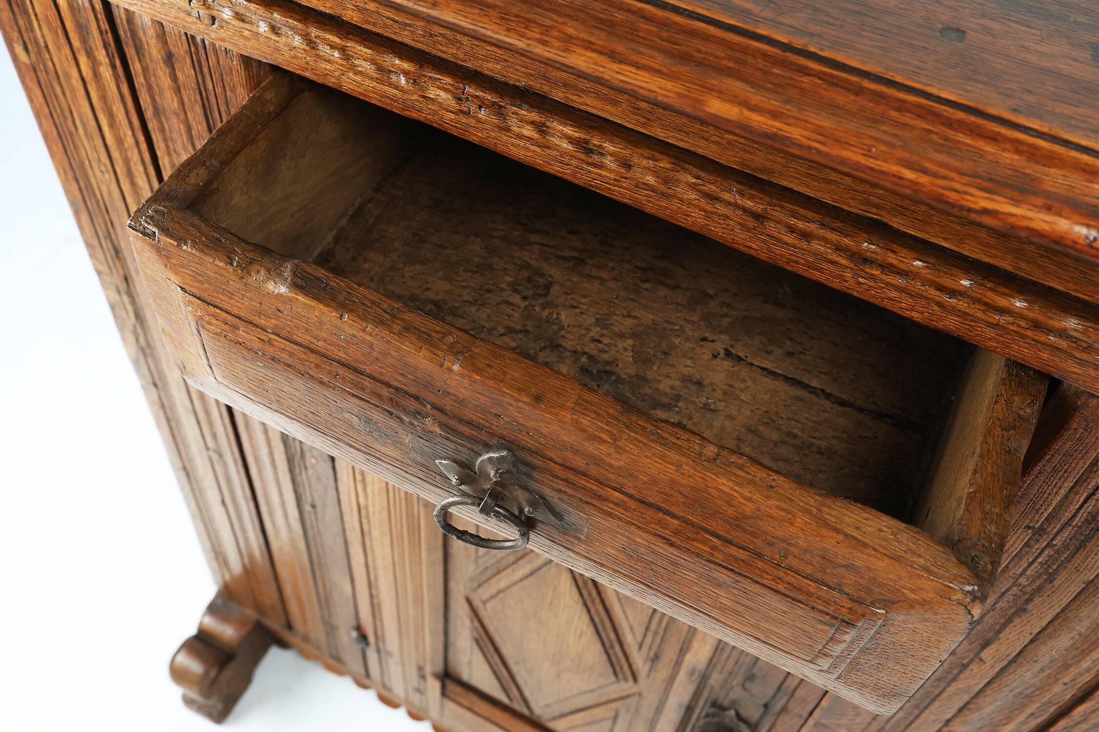 16th Century Belgian hand carved single door cabinet in full oak