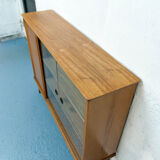 Console with sliding doors