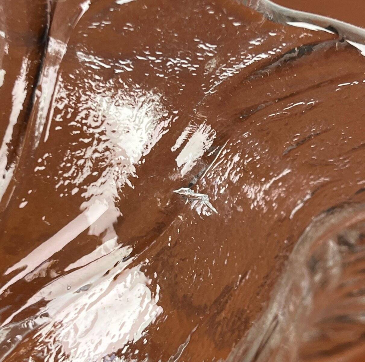 Small vintage bowl from the Eden series in glass by Lars Hellsten for Orrefors, Sweden, 1970s.