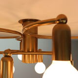 Vintage Modern Golden Color Ceiling Lamp, 1970s