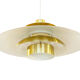 Golden colored aluminum pendant light from Frandsen Lighting. Denmark 1970s