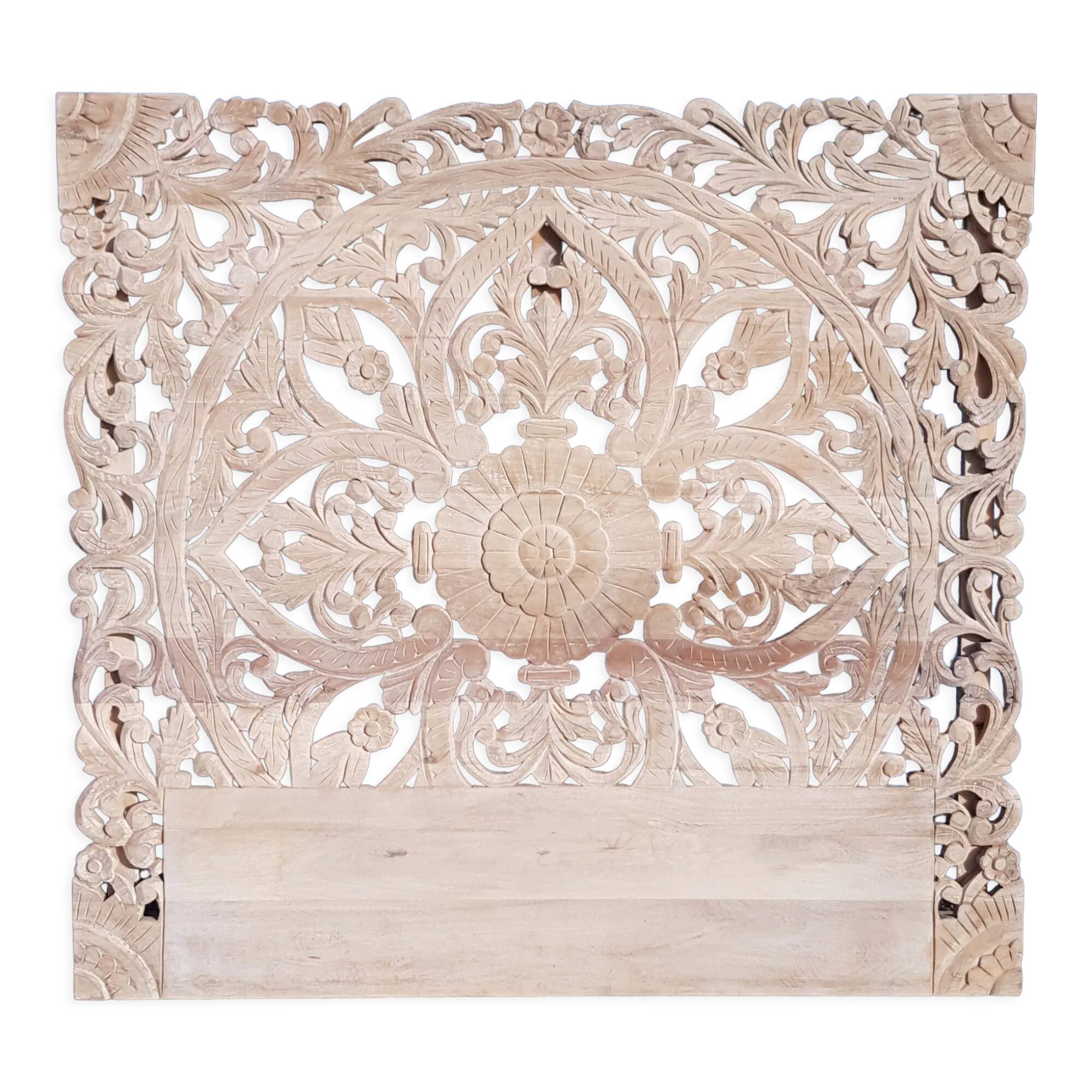 Carved mango headboard