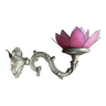 Applique lampe lotus fleur pétale nacre base bronze