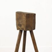 Bloc de boucher en chêne primitif Wabi Sabi antique