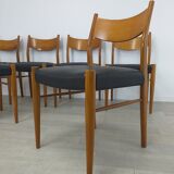 Set of 6 Scandinavian chairs teak 60s vintage