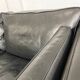 Vintage retro danish mogens hansen 2 person black leather sofa