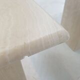 Set de 3 tables basses ou d’appoint en travertin italien, années 1980