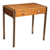 Small Desk 70 chrome leg laminated wood 2 drawers dressing table